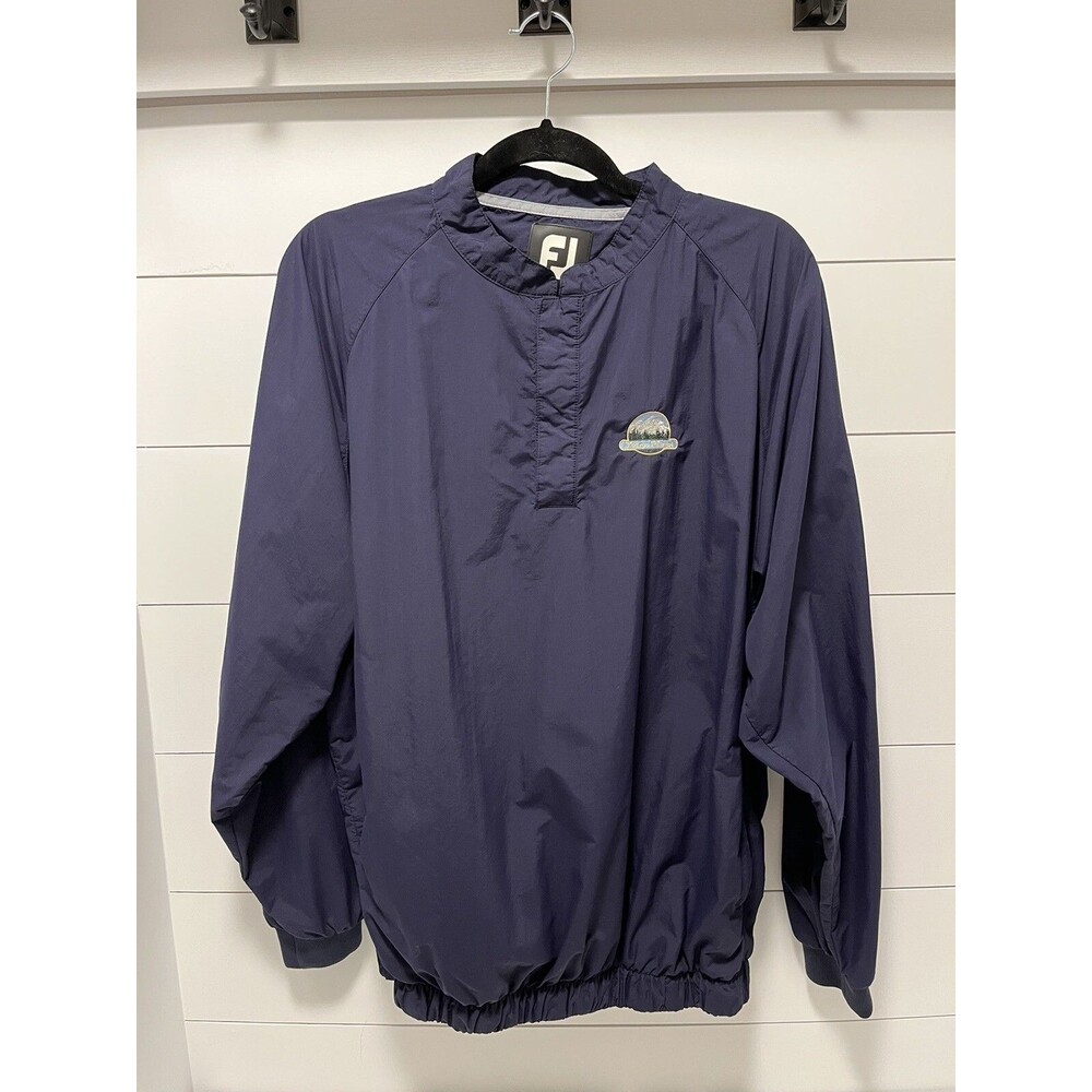 Footjoy Golf Windbreaker Snap Closure Navy Size Large Outdoors Active
